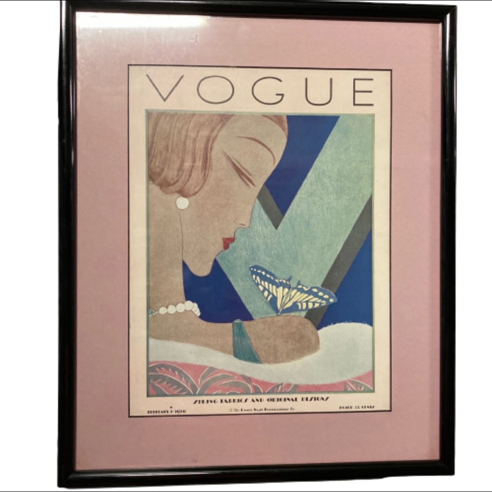 A Vintage Vogue Magazine Cover of A Woman Art